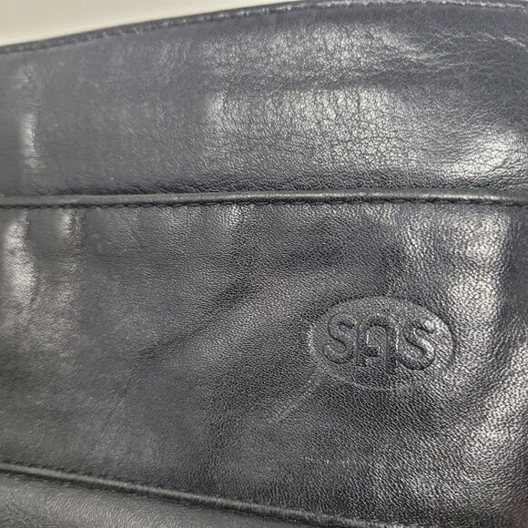 SAS Black Fine Leather Handbag Purse Shoulder Bag Crossbody HandMade In USA San - Picture 3 of 8